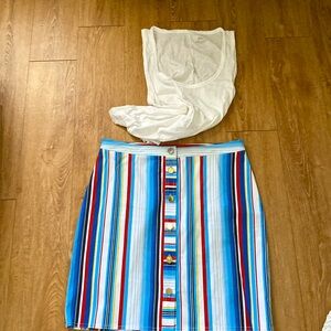 Brooks Brothers striped button down skirt. Size- medium